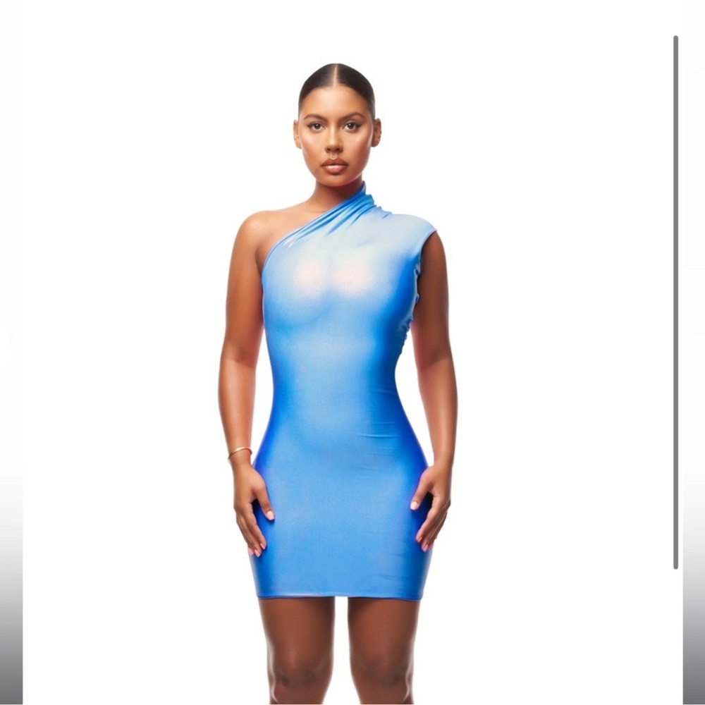 NWT COUCOO Gagnon dress in blue berry L